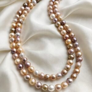 Multicolor Baroque Pearl Necklace — Double Strand