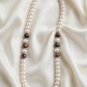 Premium Pearl Necklace with Dark Accents