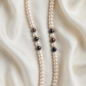 Silver Dual Strand Pearl Necklace
