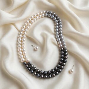 White Pearl Layers — Ombré Two-Strand Pearl Necklace